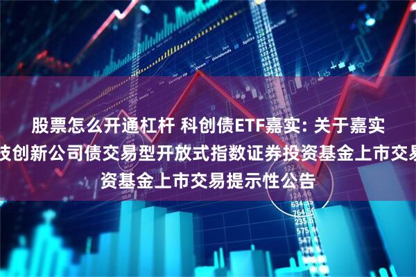 股票怎么开通杠杆 科创债ETF嘉实: 关于嘉实中证AAA科技创新公司债交易型开放式指数证券投资基金上市交易提示性公告